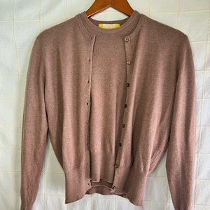 Matching Lyle & Scott vintage cashmere cardigan and shirt